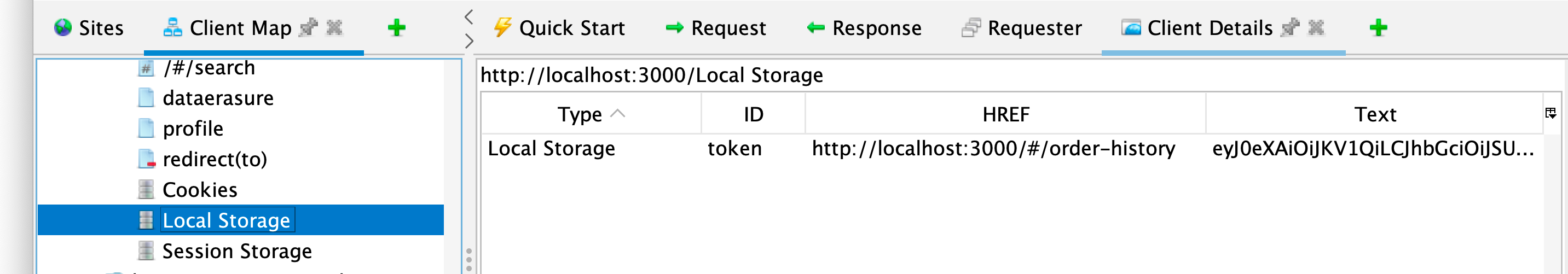 Client Storage Screenshot